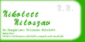 nikolett miloszav business card